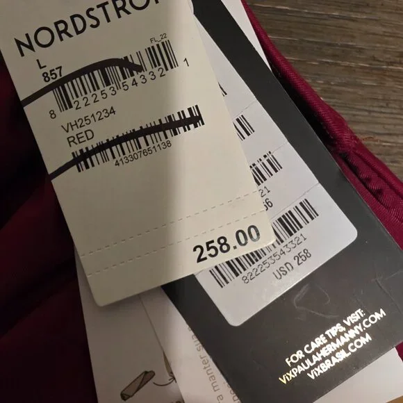 ViX Paula Hermanny Matte Liza One Piece NWT Burgundy Large - Picture 7 of 11